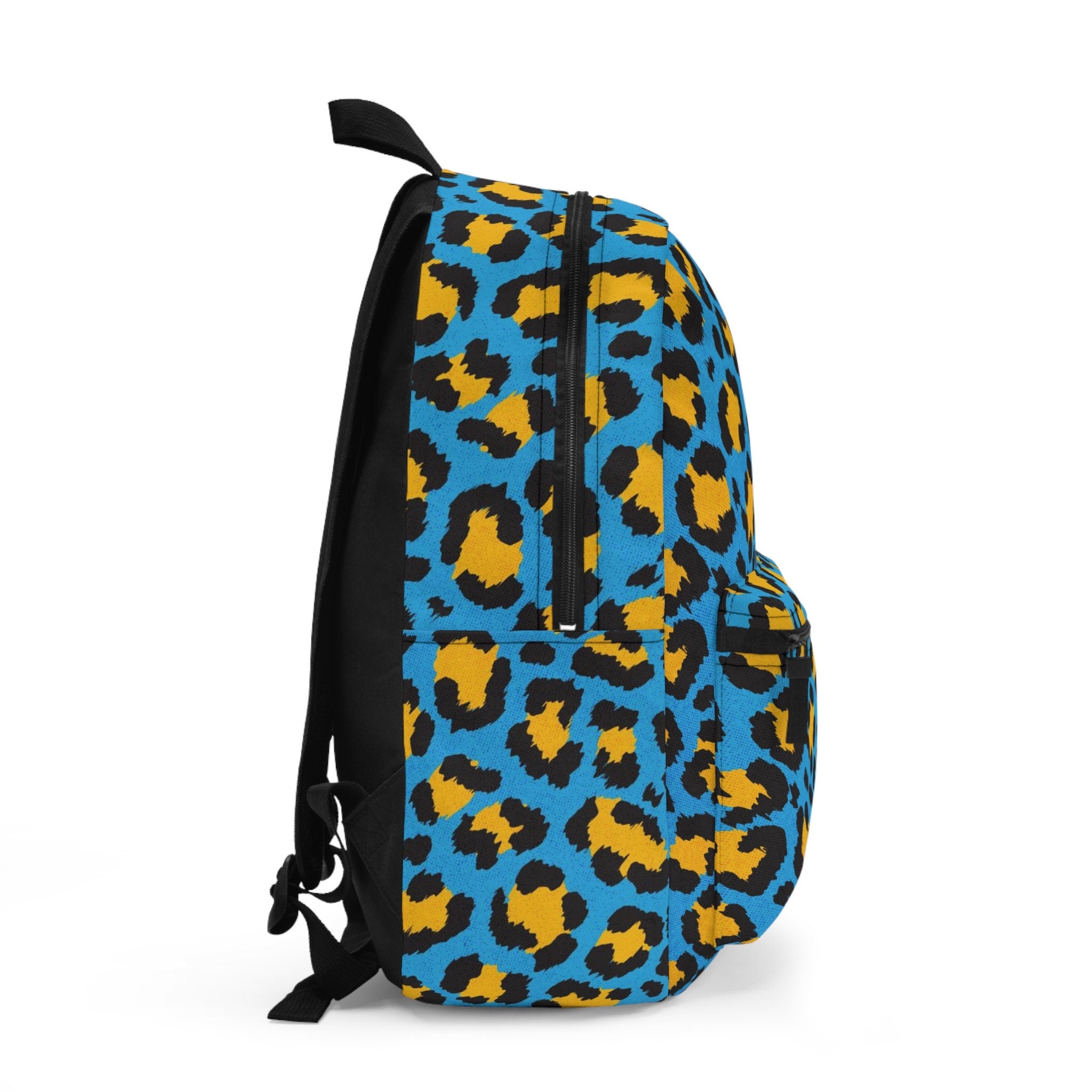 Cheetah Print Festival Backpack: Teal Blue, Rave Accessory