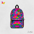 Rainbow Triangles Festival Backpack: Geometric Rave Bag