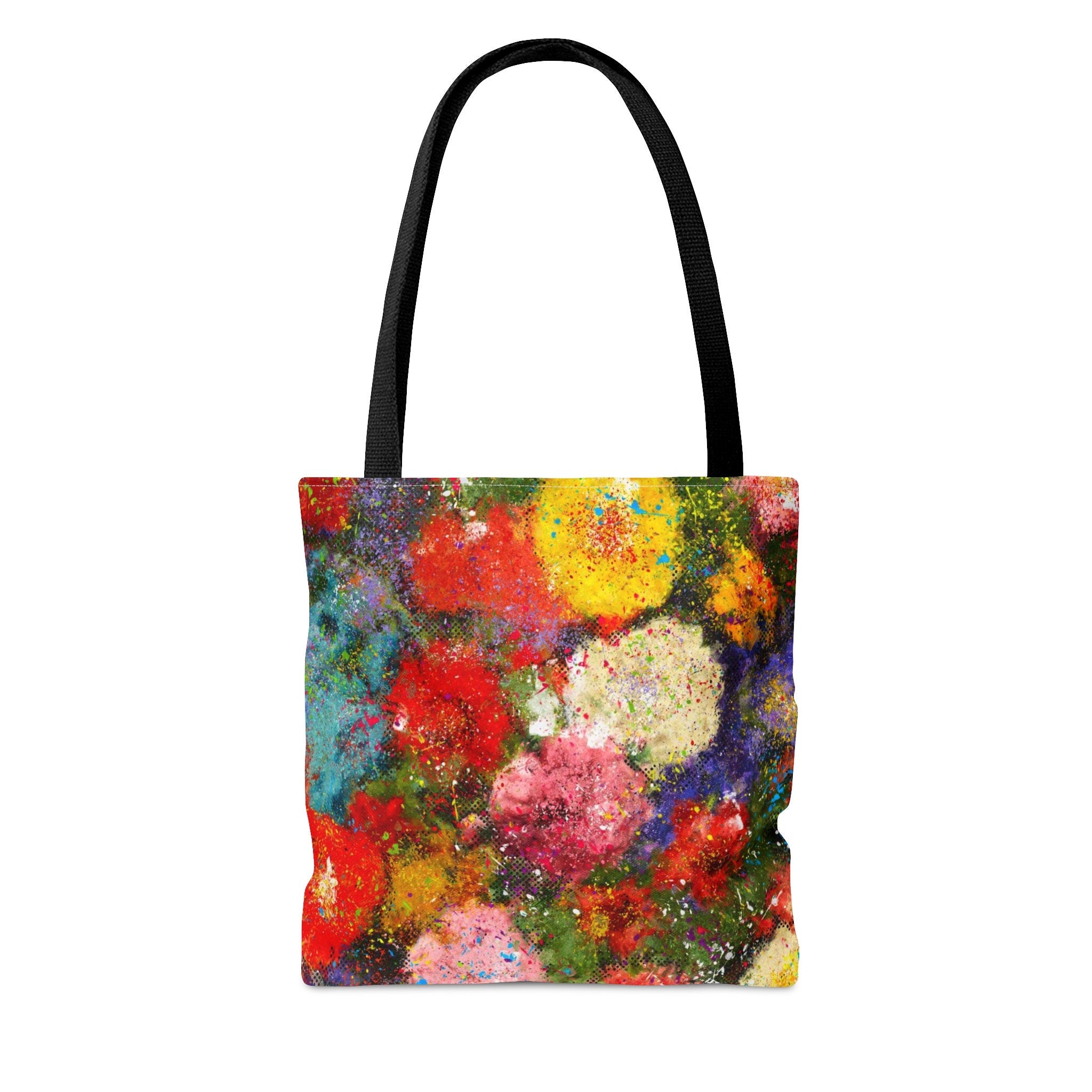 Floral Festival Tote Bag: Rainbow Abstract Psychedelic Rave Accessory