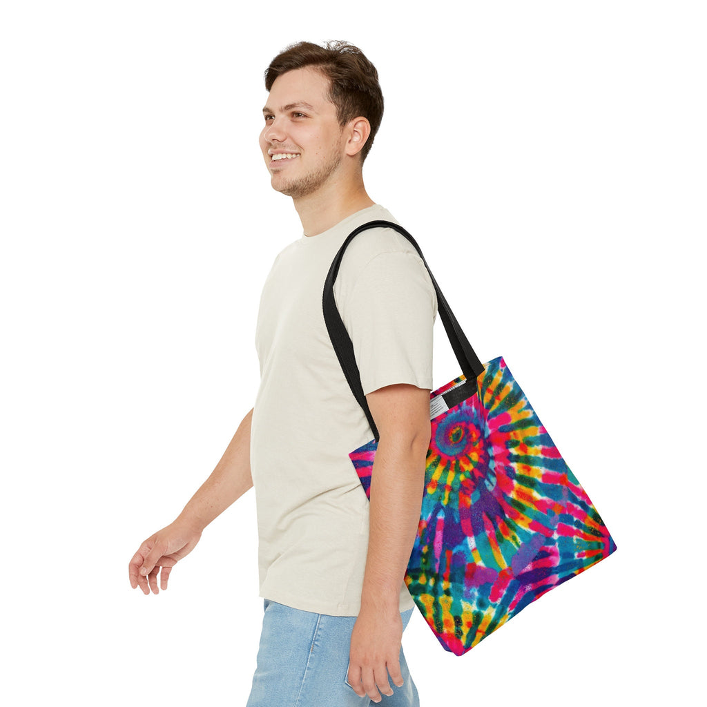 Rainbow Tie Dye Tote Bag: Vibrant Festival Rave Accessory