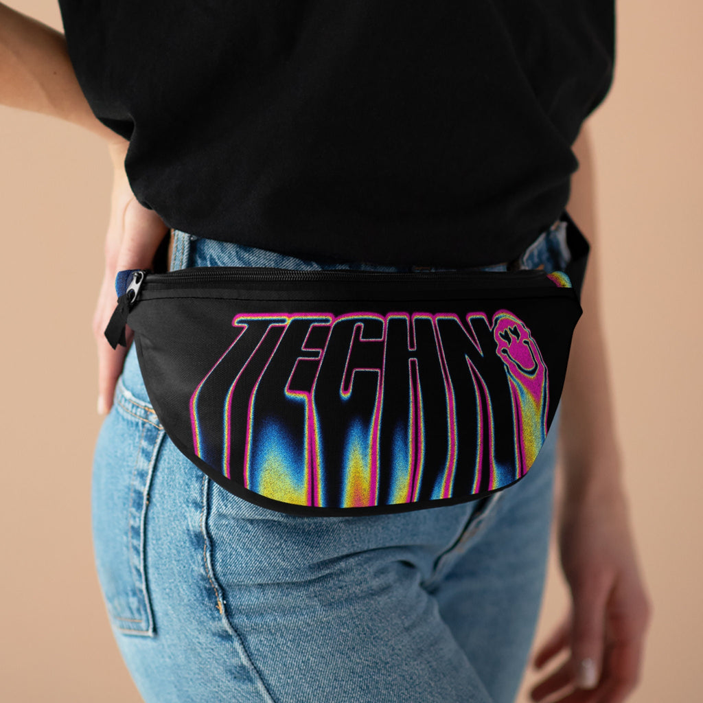Techno Music Fanny Pack: Abstract Smiley Face Rave Accessory