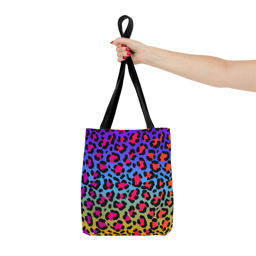 Rainbow Cheetah Print Tote Bag: Psychedelic Rave Accessory
