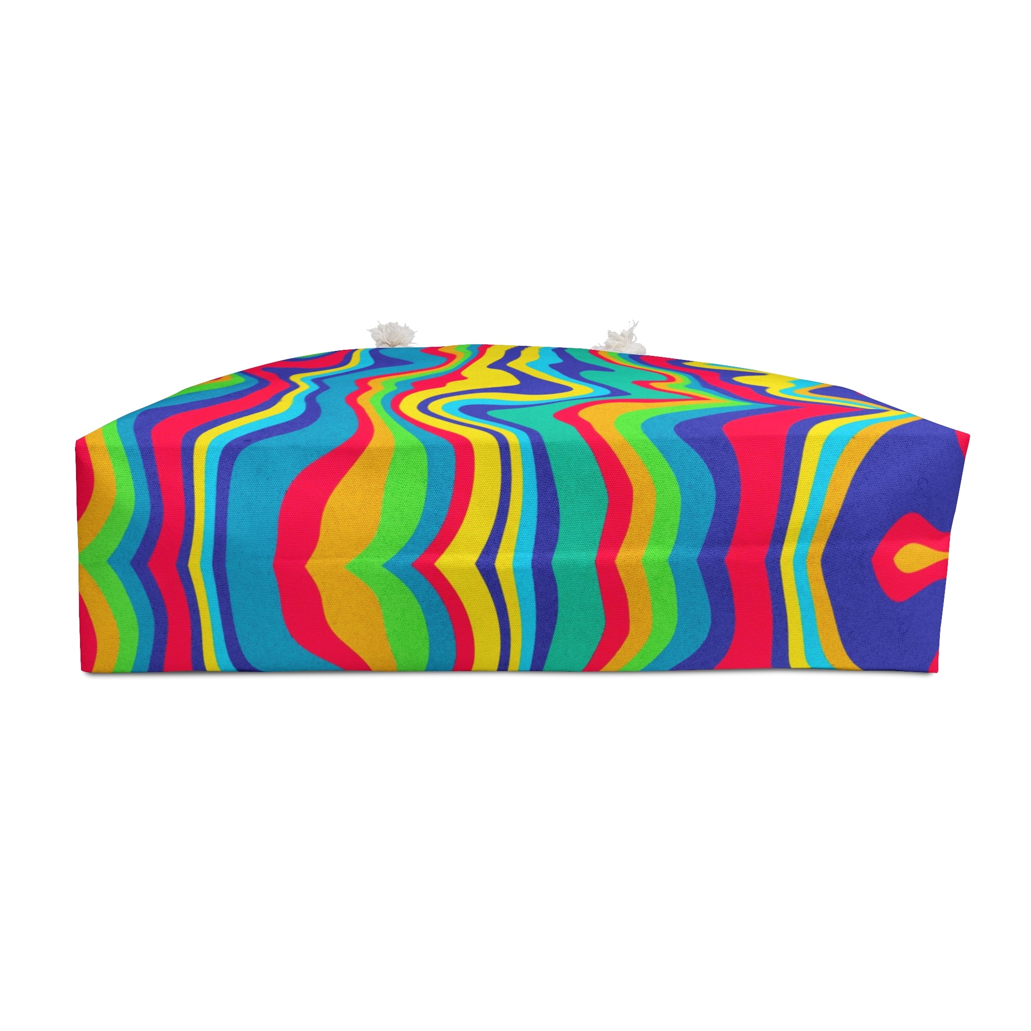 Psychedelic Rainbow Weekender Bag — Retro Swirl Travel Tote