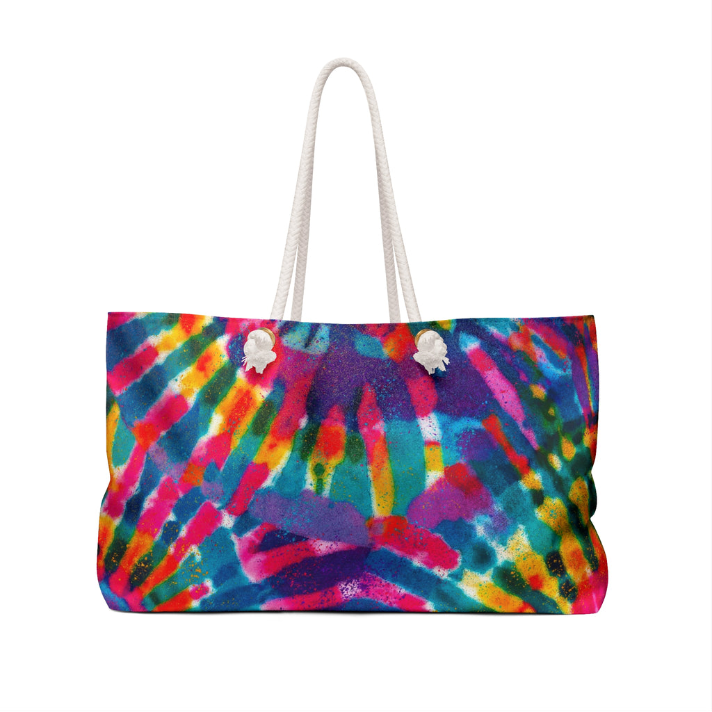 Tie-Dye Weekender Bag — Colorful Boho Travel Tote