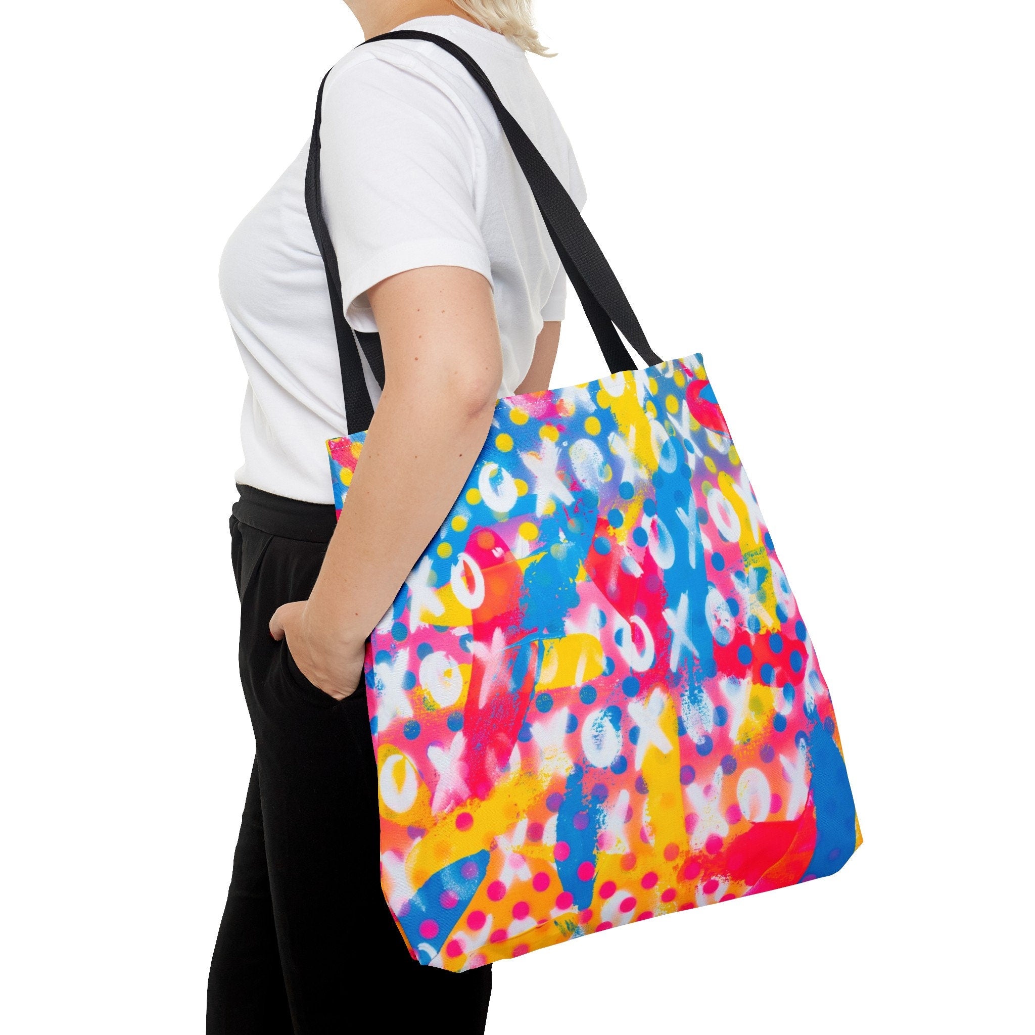 Abstract Rainbow Festival Tote Bag: Rave EDM Accessory