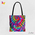 Rainbow Tie Dye Tote Bag: Vibrant Festival Rave Accessory