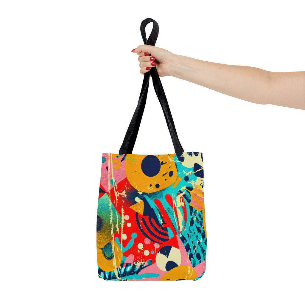 Abstract Geometric Tote Bag: Grunge Rave EDM Accessory