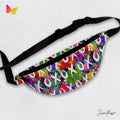 Sweetness Festival Fanny Pack: Rainbow Roses Flowers XO Abstract Paint Vibrant Accessory with Lay-Flat Design