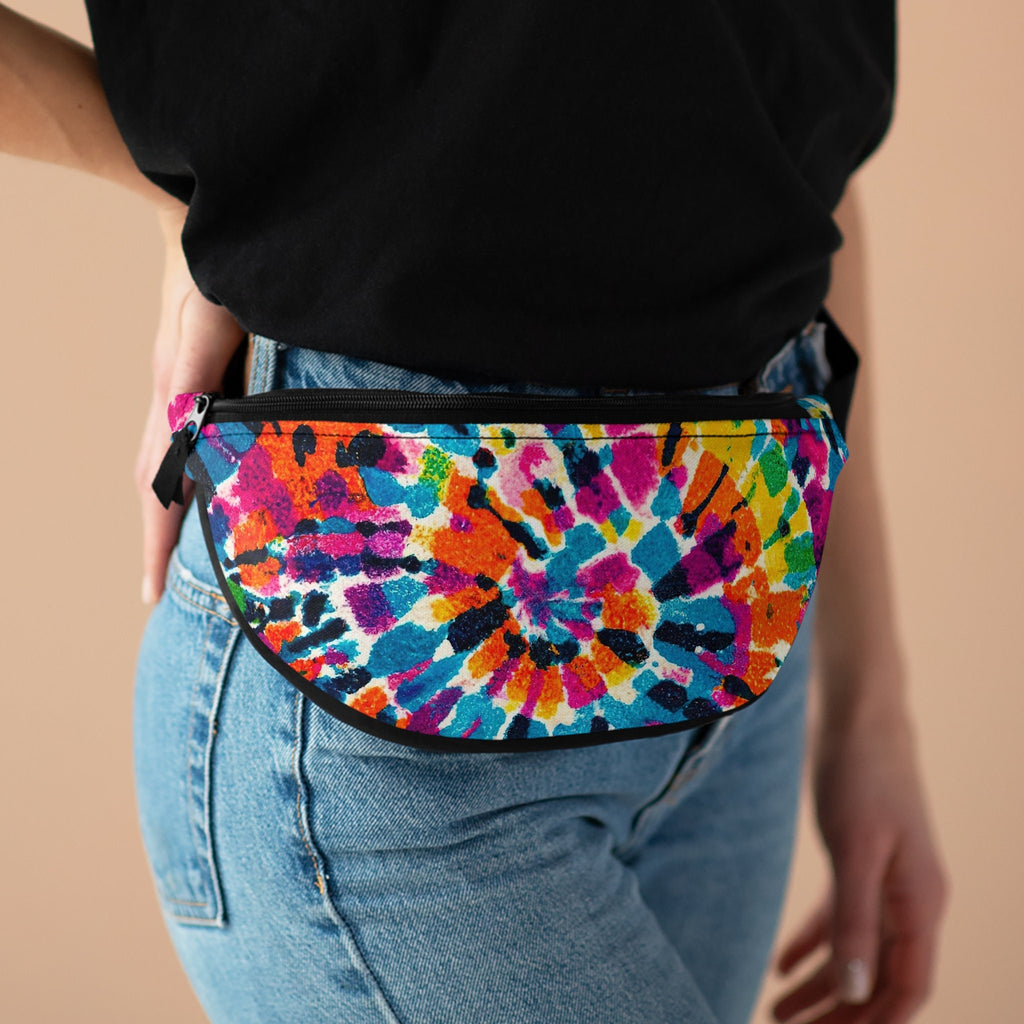 Tie Dye Fanny Pack: Rainbow Hippie Festival Waist Bag