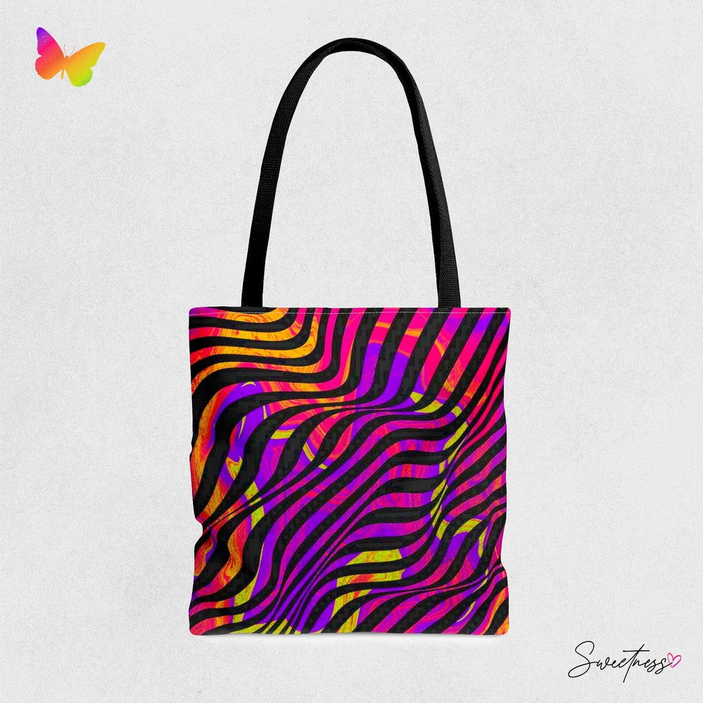 Festival Tote Bag: Abstract Pour Paint Kaleidoscope Design