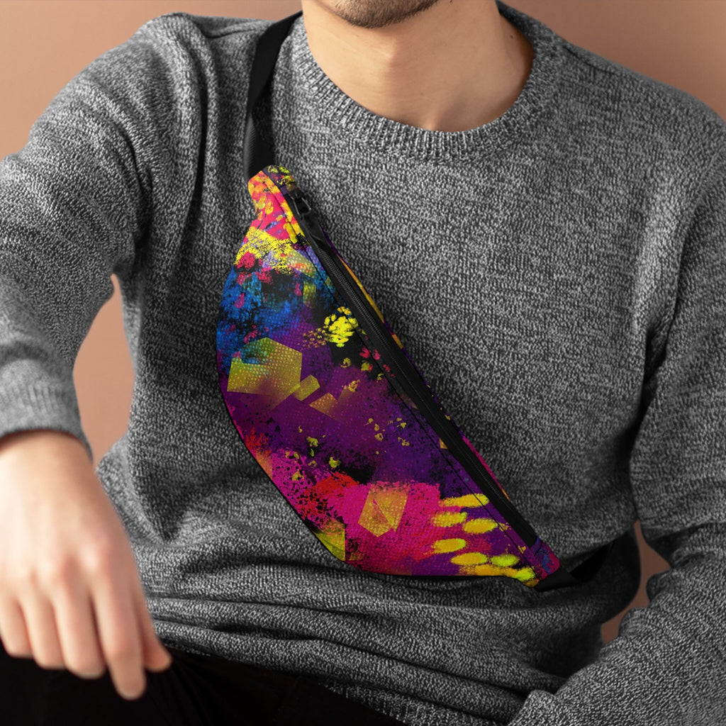 Abstract Art Fanny Pack: Vibrant Rave Festival Waist Bag