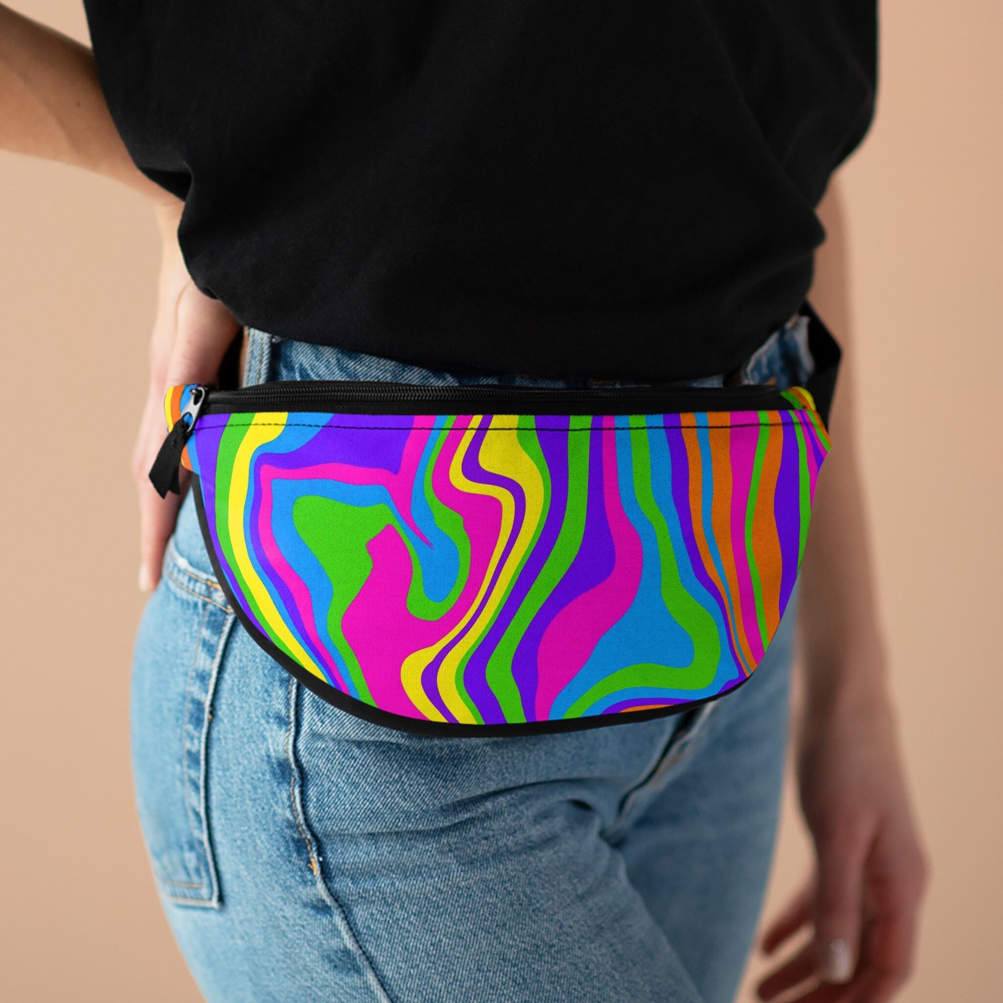 Paint Swirl Festival Fanny Pack: Vibrant Abstract Music Accessory