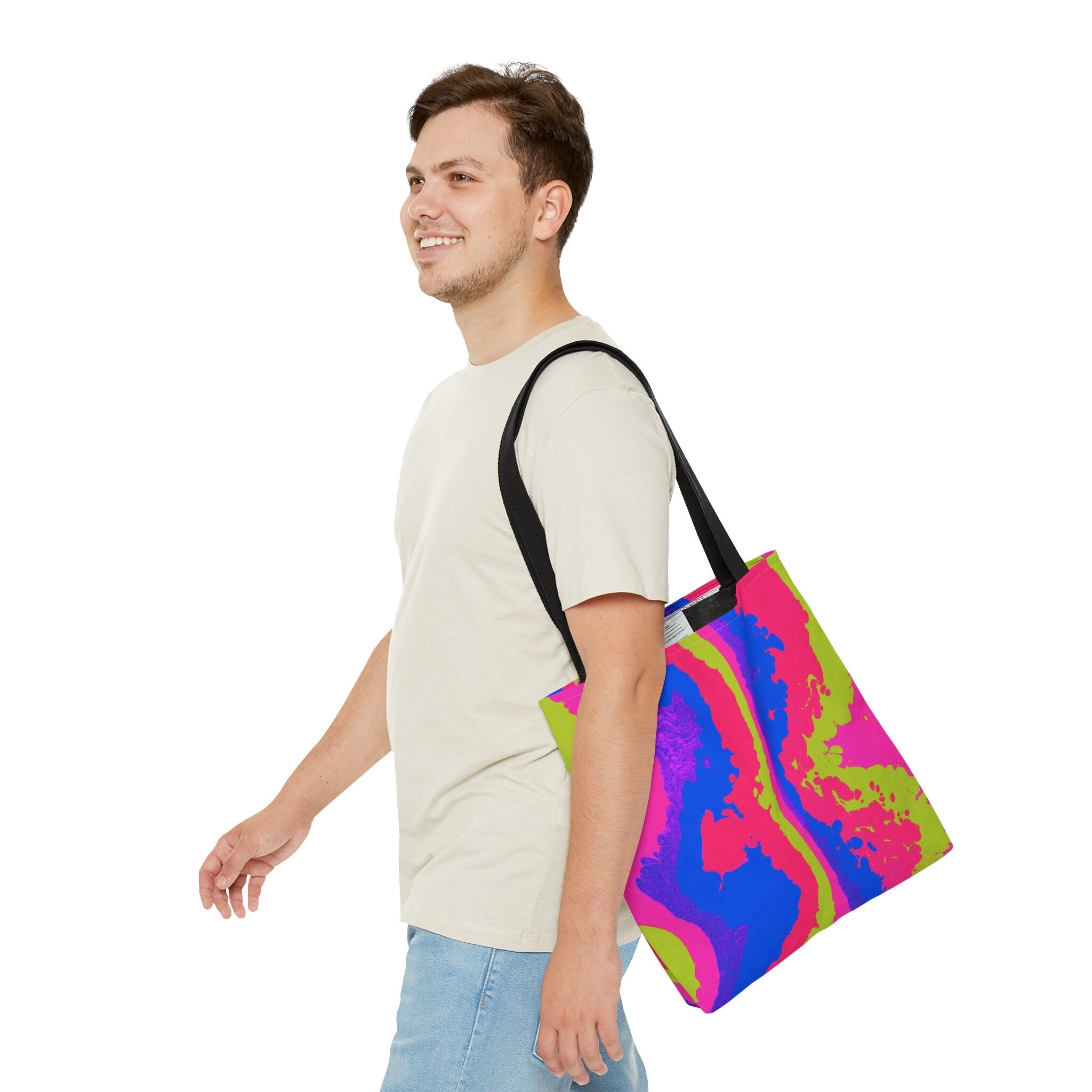 Abstract Neon Tote Bag: Vibrant Festival Rave Accessory