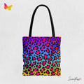 Rainbow Cheetah Print Tote Bag: Psychedelic Rave Accessory