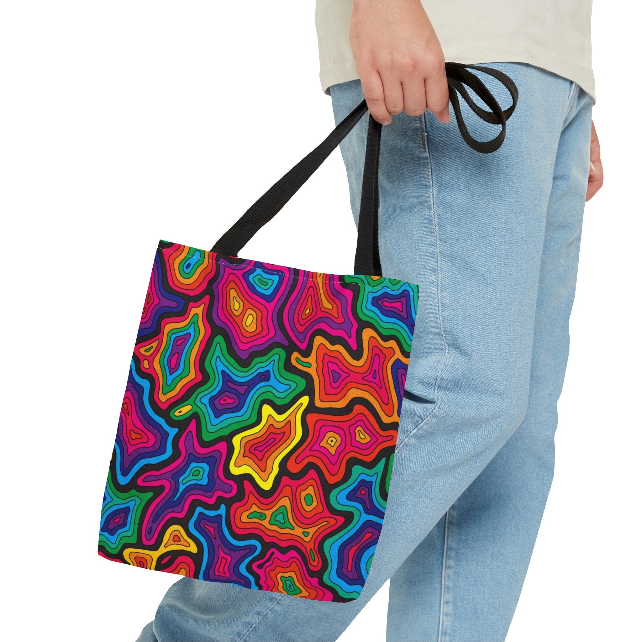 Rainbow Geode Festival Tote Bag: EDM Rave Accessory