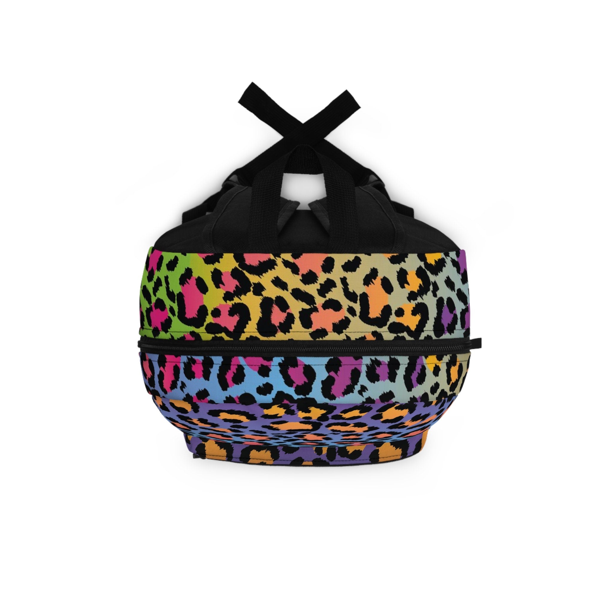 Rainbow Cheetah Print Festival Backpack: Rave EDM Travel Bag