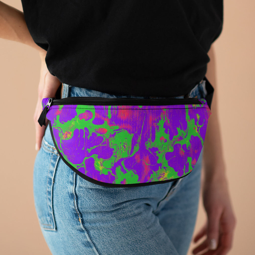 Sweetness Festival Fanny Pack: Purple Faze Abstract Vibrant Accessory with Lay-Flat Design