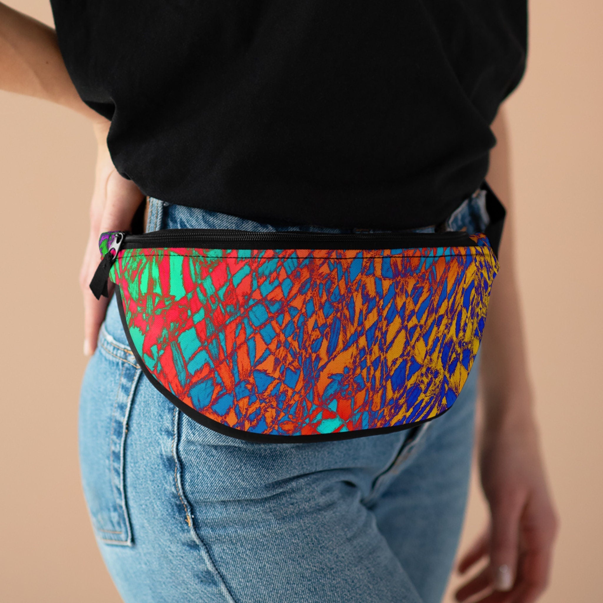 Sweetness Festival Fanny Pack: Orange Crush Abstract Colorful Vibrant Accessory with Lay-Flat Design