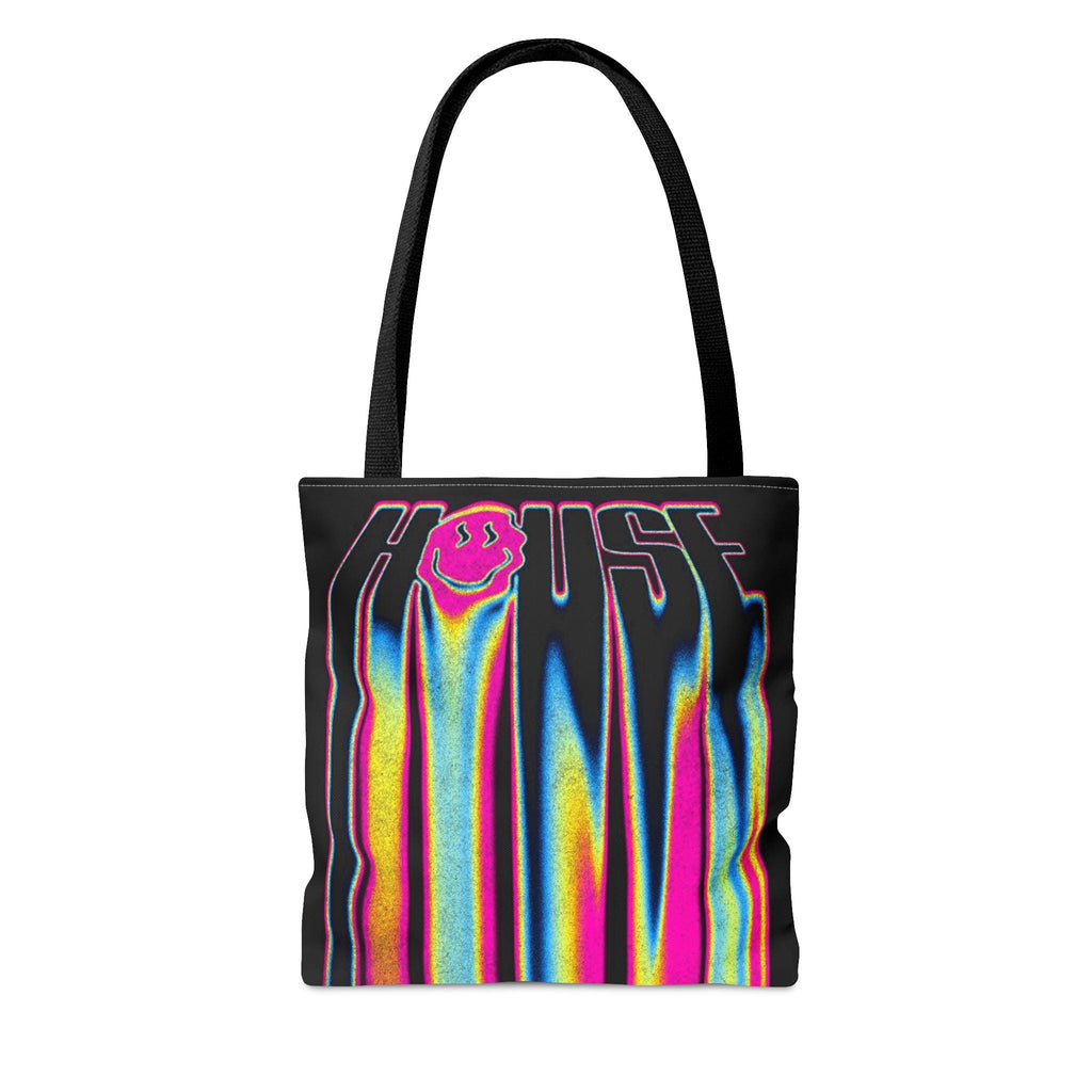 Rave Tote Bag: Smiley Face Melting House Music Design