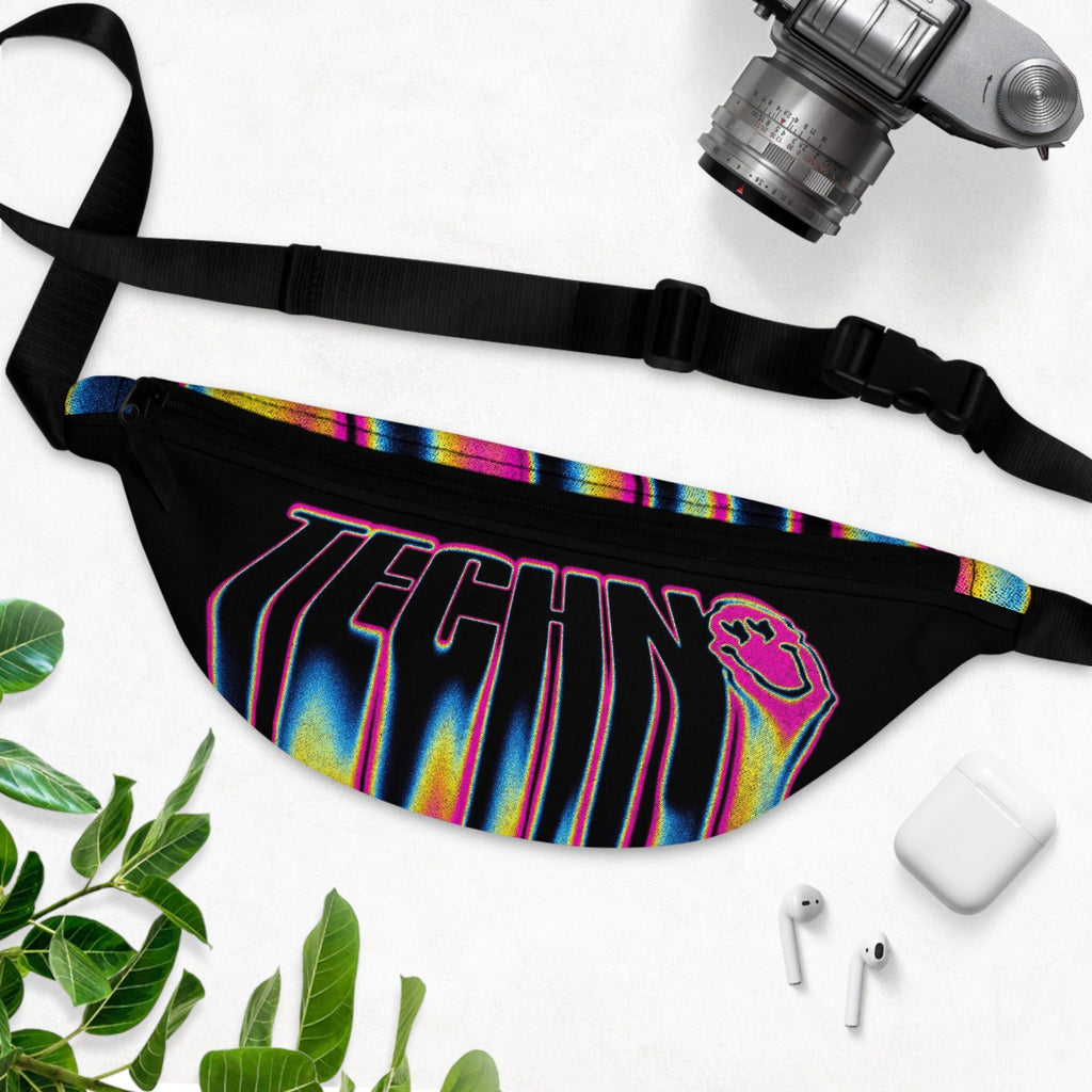 Techno Music Fanny Pack: Abstract Smiley Face Rave Accessory