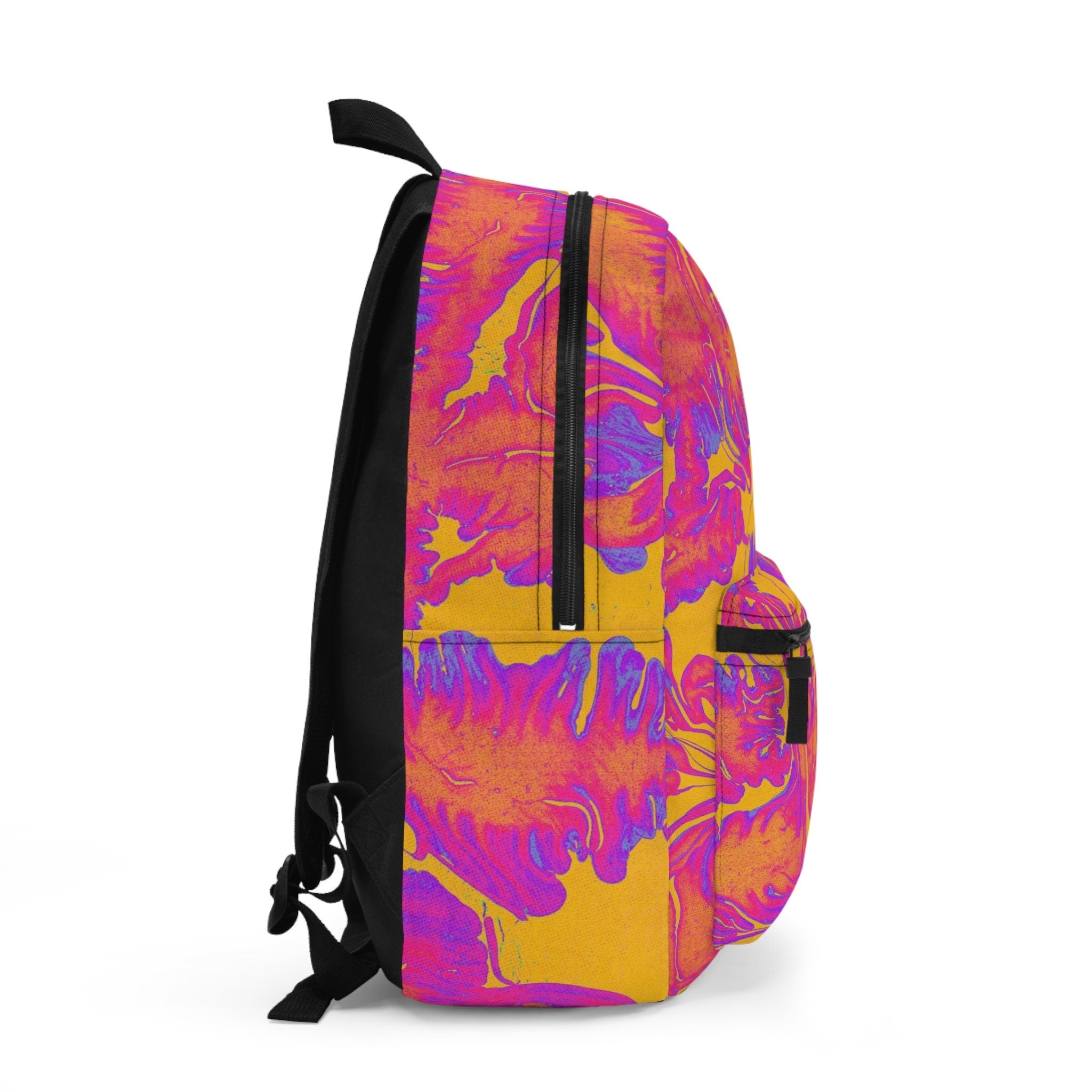 Abstract Festival Backpack: Groovy Pink Yellow Rave Bag