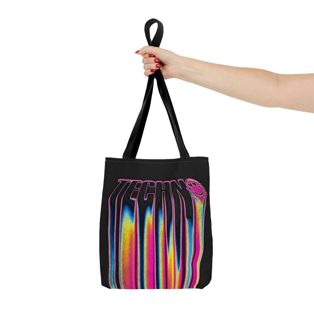 Smiley Face Techno Music Tote Bag: Abstract Rave Accessory