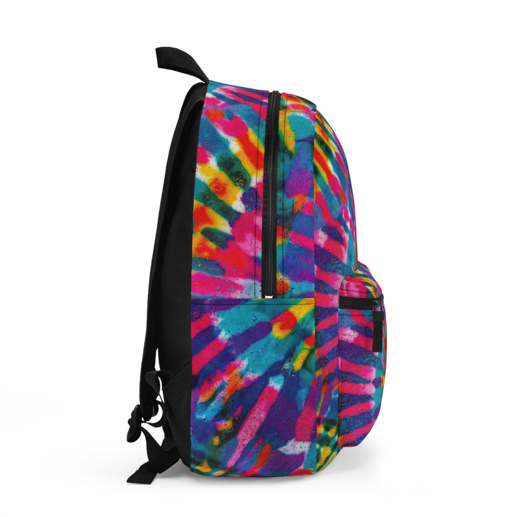 Tie Dye Festival Backpack: Rainbow Rave EDM Travel Bag