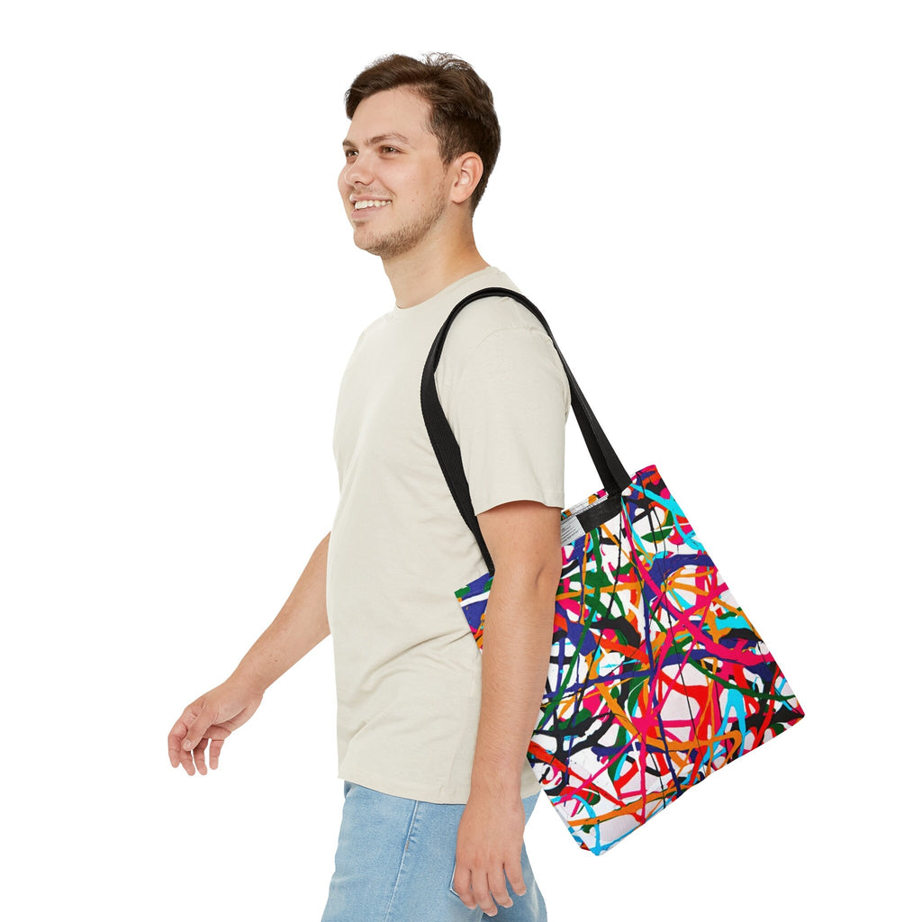 Abstract Paint Splatter Tote Bag: Colorful Festival Accessory