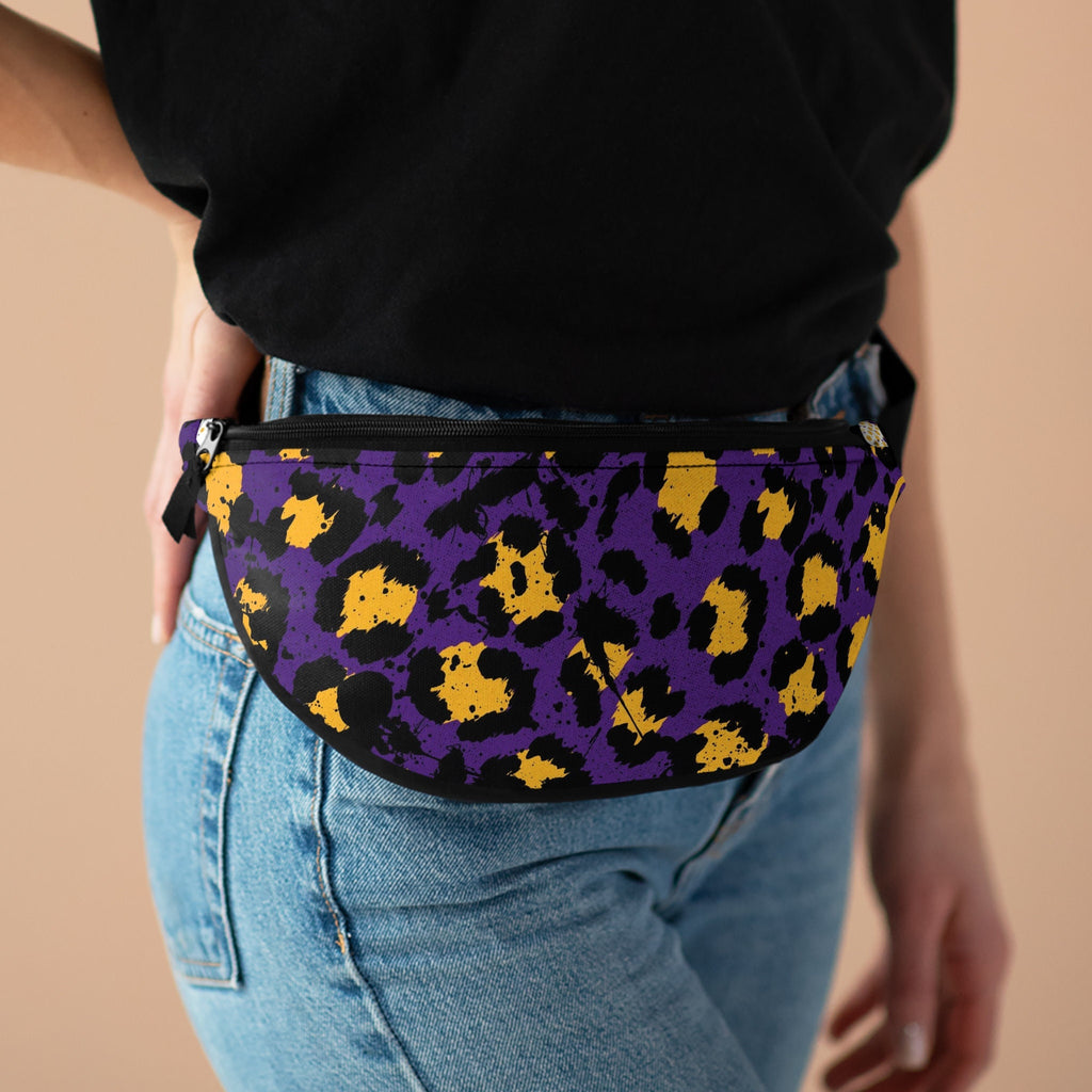Festival Fanny Pack: Purple Cheetah Zebra Print Rave Bag