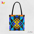 Geometric Kaleidoscope Tote Bag: Vibrant Rave EDM Accessory