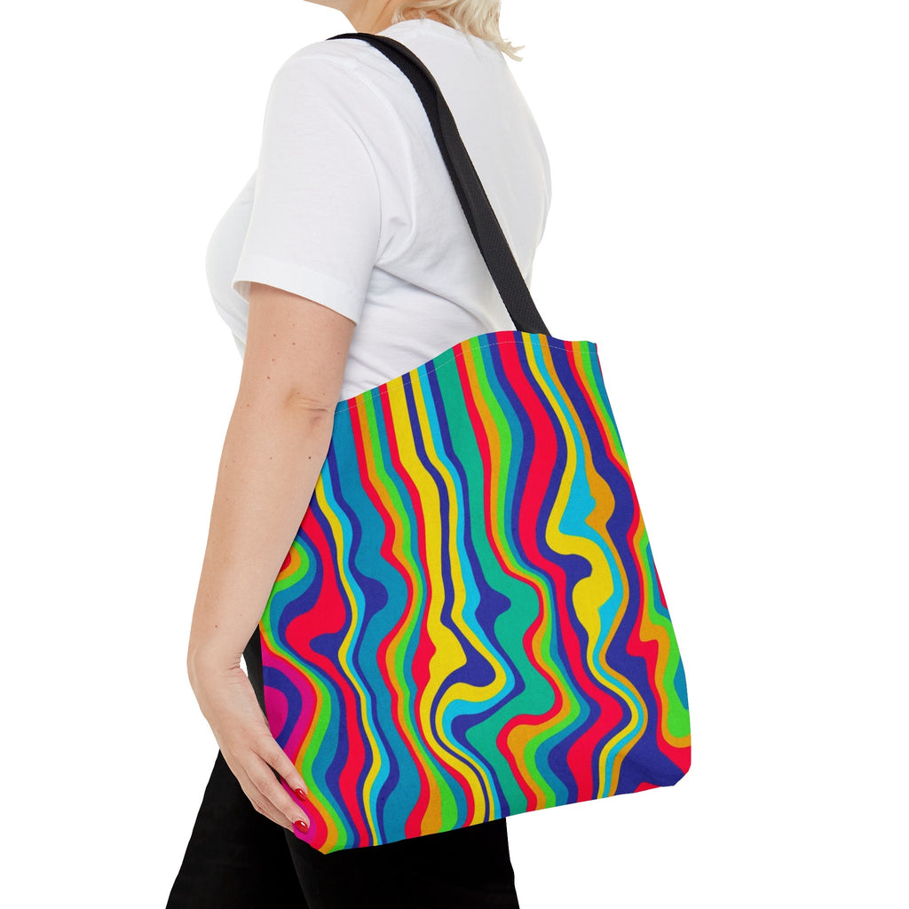 Abstract Paint Swirl Festival Tote Bag: Vibrant Neon Boho Accessory