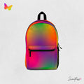 Rainbow Gradient Festival Backpack: Abstract EDM Rave Bag