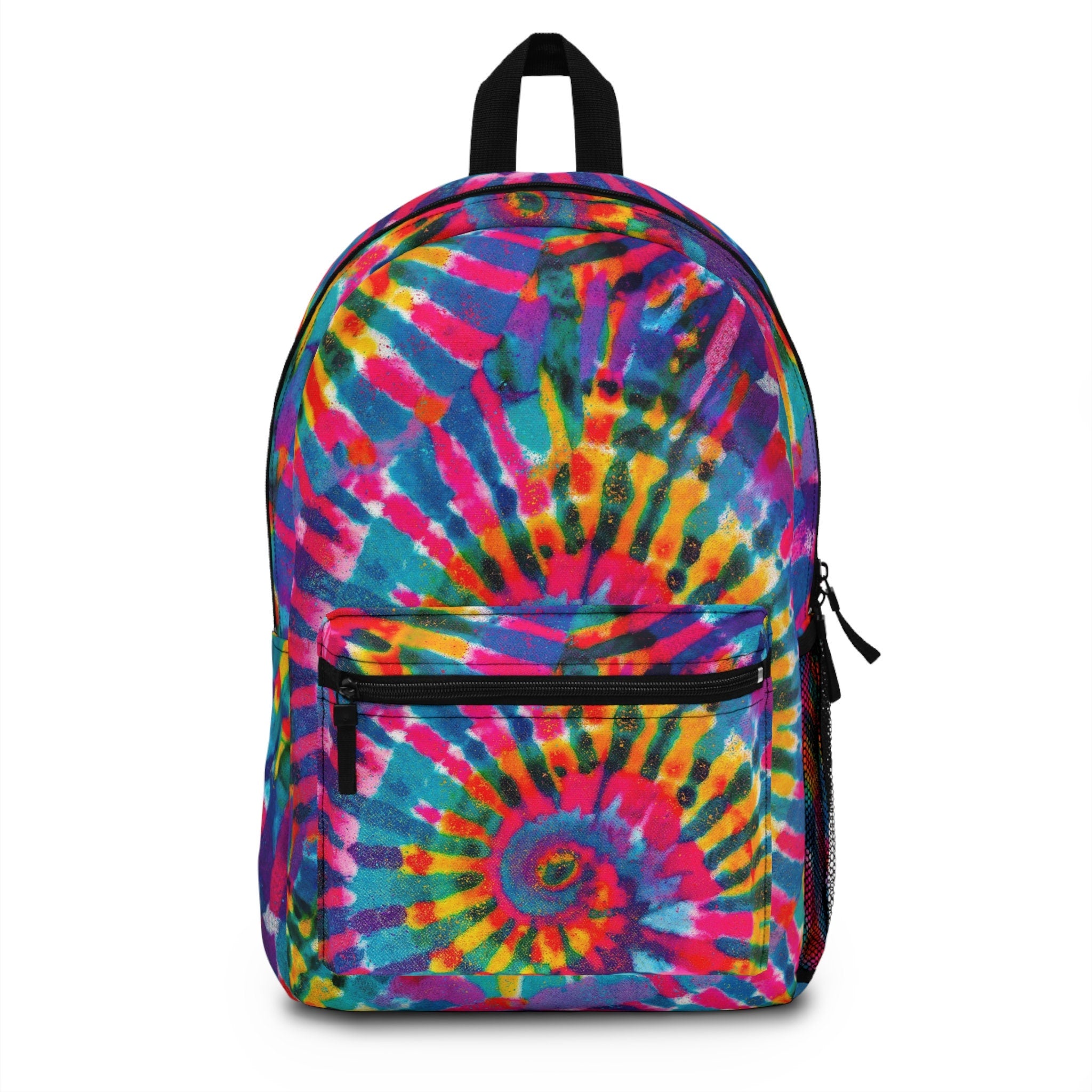 Tie Dye Festival Backpack: Rainbow Rave EDM Travel Bag