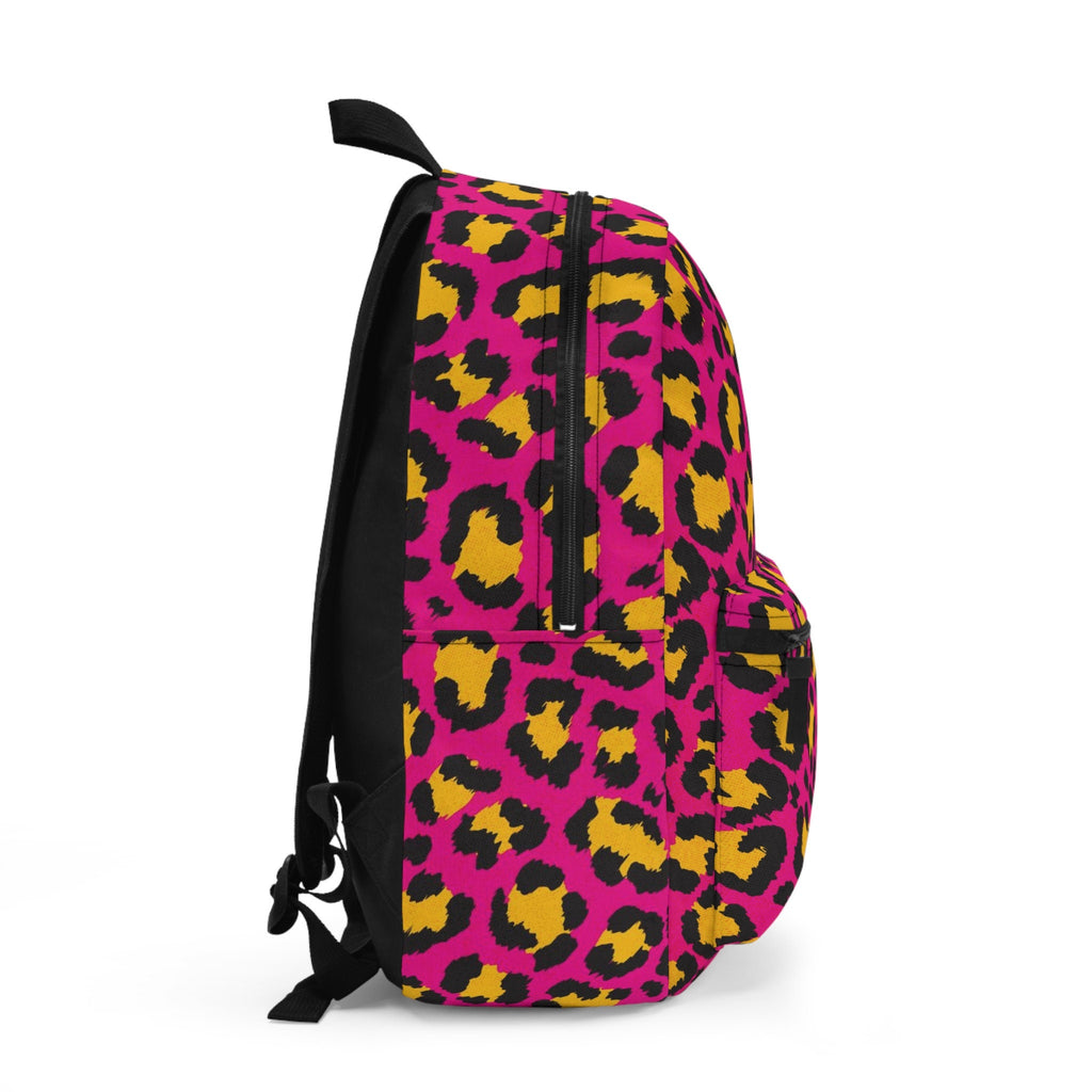 Cheetah Print Festival Backpack: Pink & Yellow Rave Bag