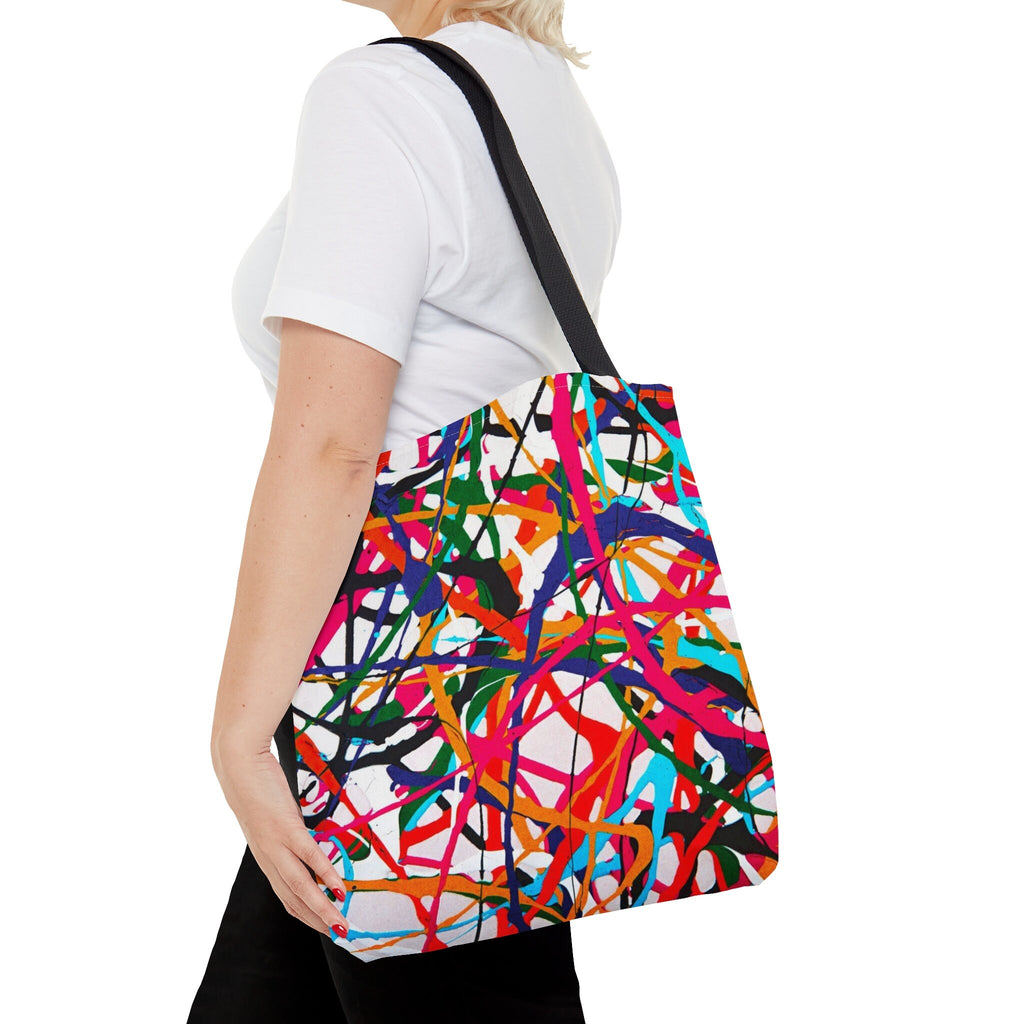Abstract Paint Splatter Tote Bag: Colorful Festival Accessory