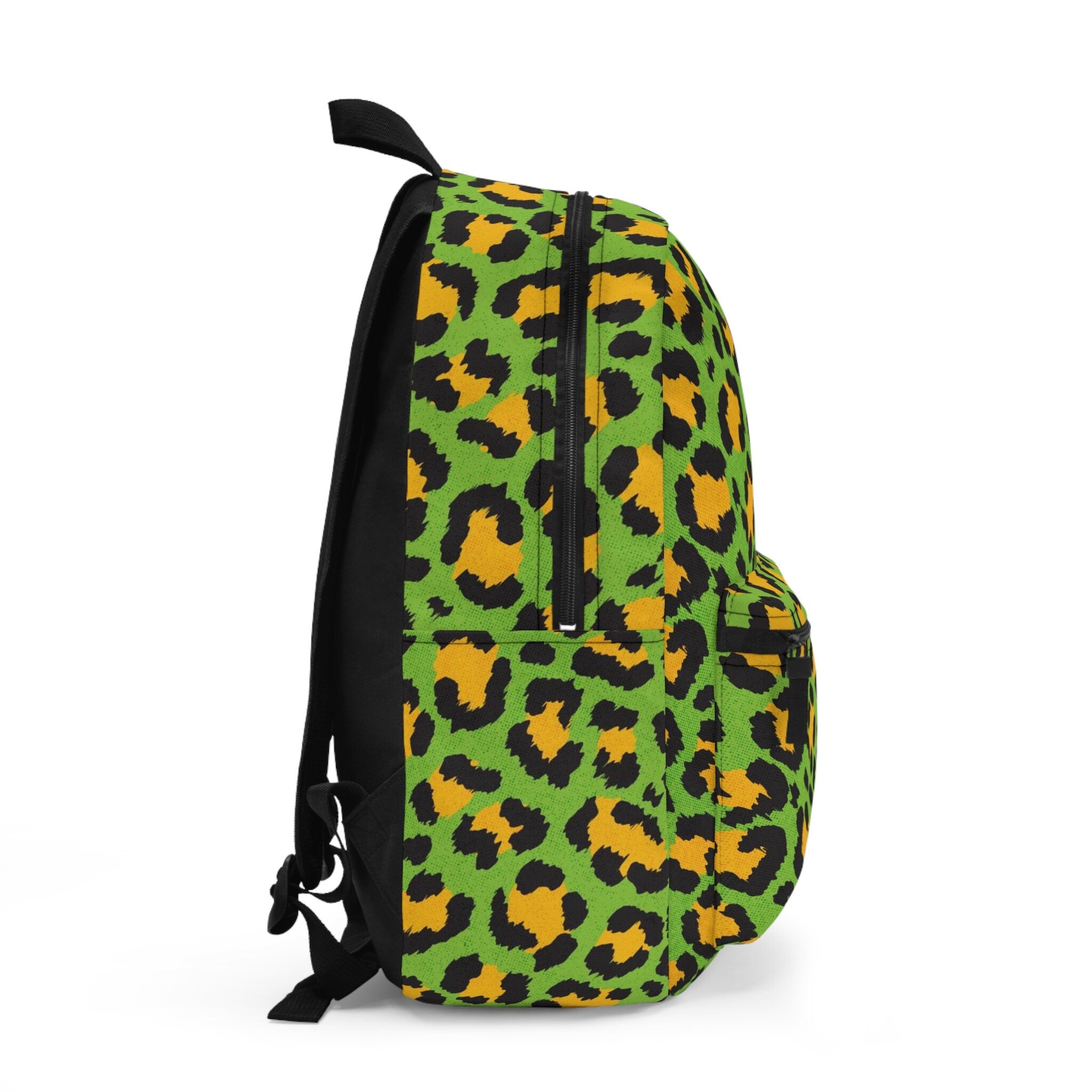 Cheetah Print Festival Backpack: Neon Green Rave Bag