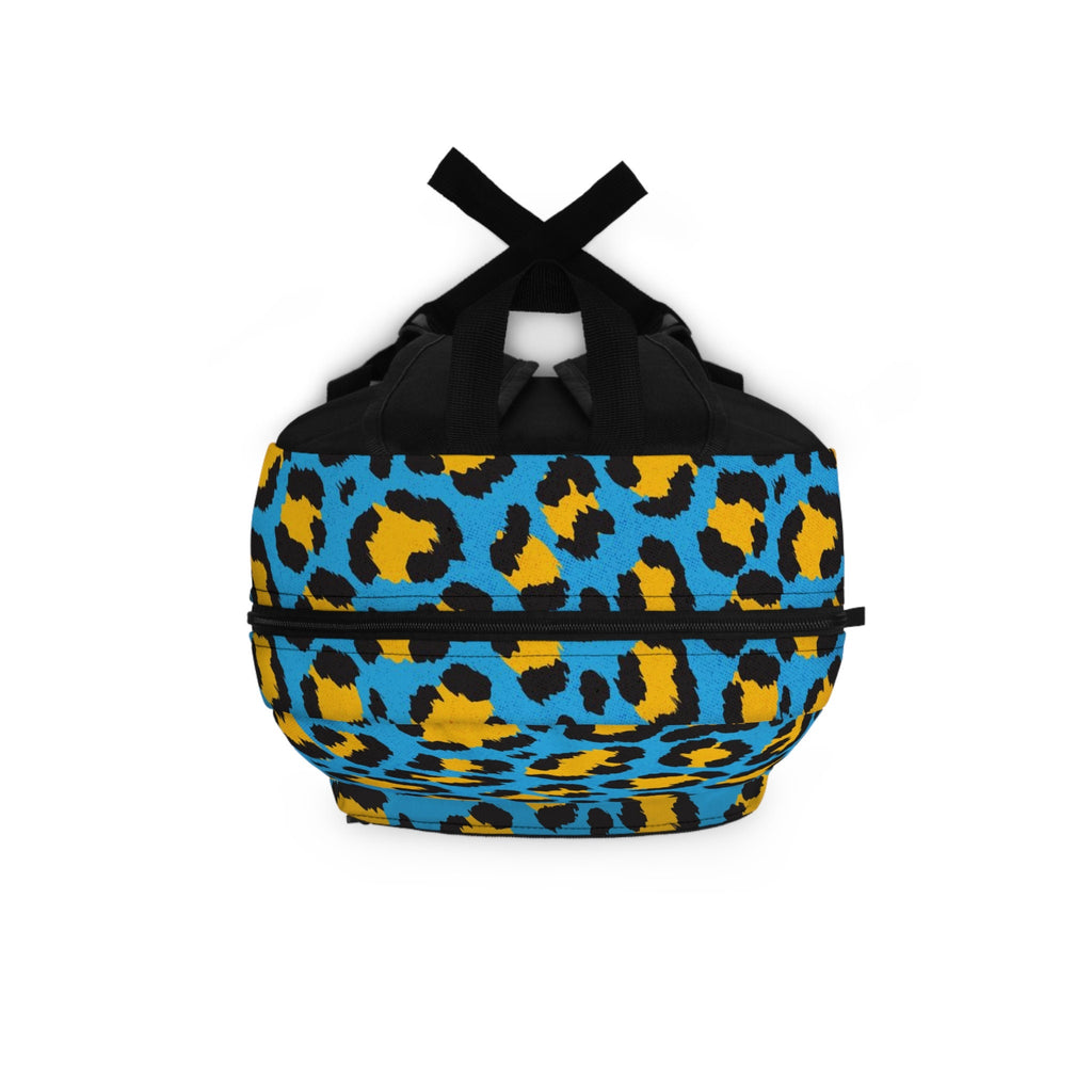 Cheetah Print Festival Backpack: Teal Blue, Rave Accessory
