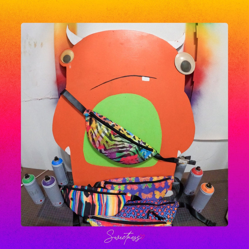 Rainbow Animal Print Fanny Pack: Vibrant Festival Waist Bag