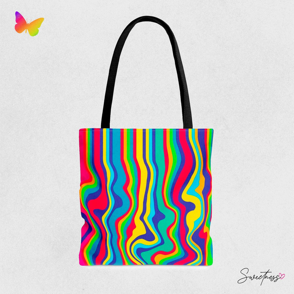 Abstract Paint Swirl Festival Tote Bag: Vibrant Neon Boho Accessory
