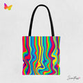 Abstract Paint Swirl Festival Tote Bag: Vibrant Neon Boho Accessory