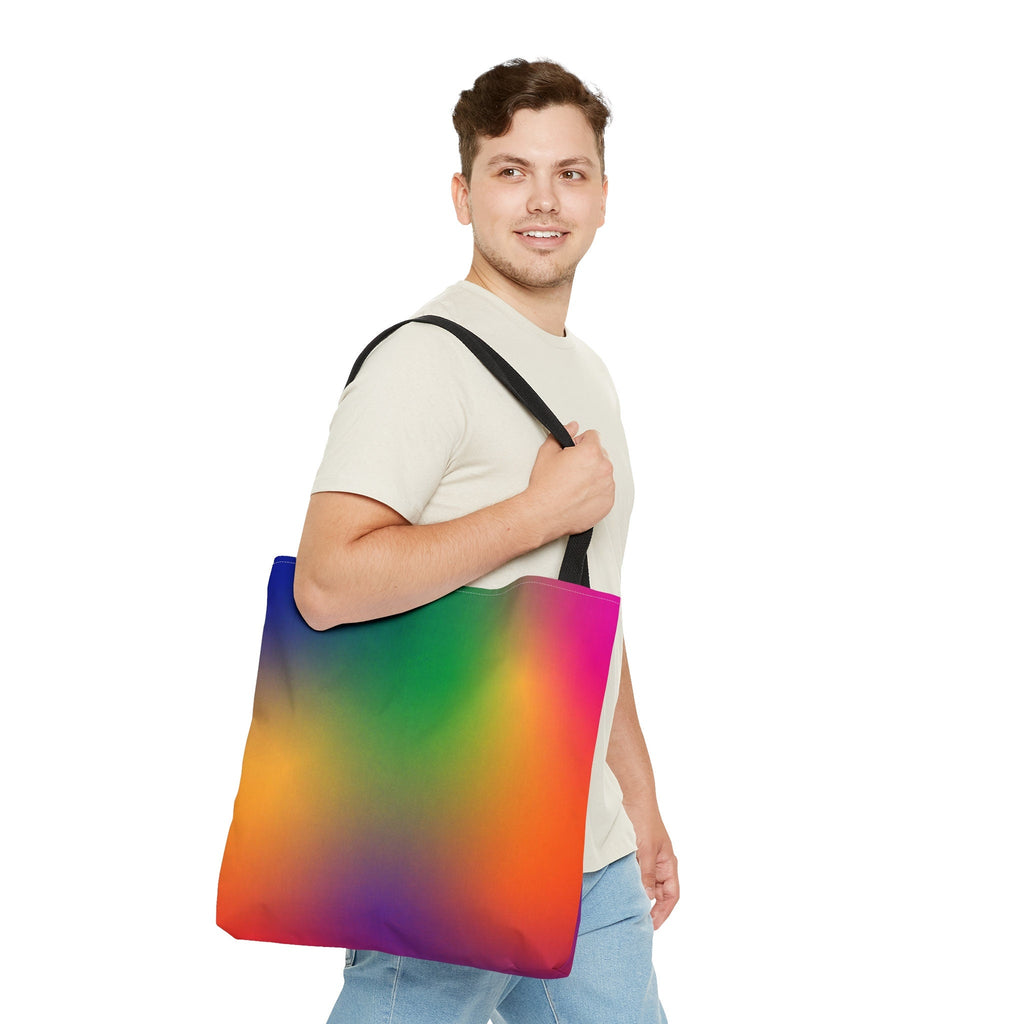 Rainbow Gradient Tote Bag: Vibrant Festival Shoulder Bag