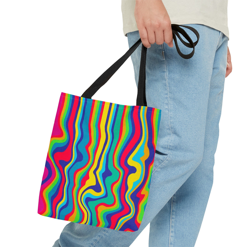 Abstract Paint Swirl Festival Tote Bag: Vibrant Neon Boho Accessory