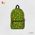 Cheetah Print Festival Backpack: Neon Green Rave Bag
