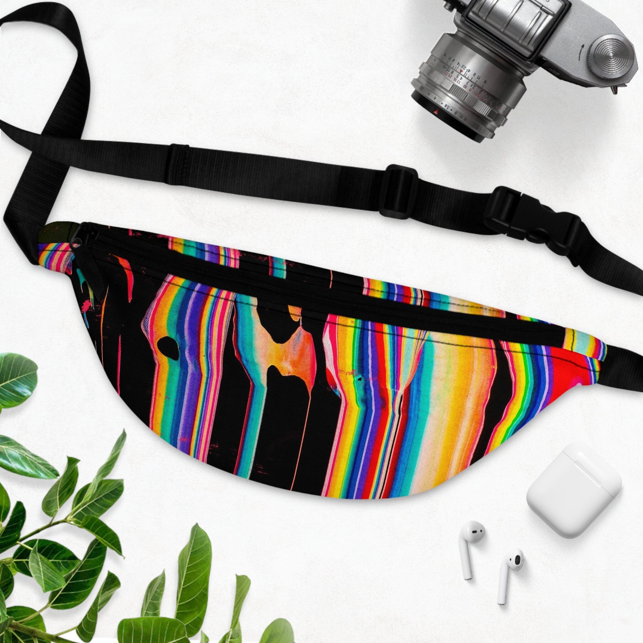 Rainbow Paint Drip Fanny Pack: Vibrant Festival Waist Bag