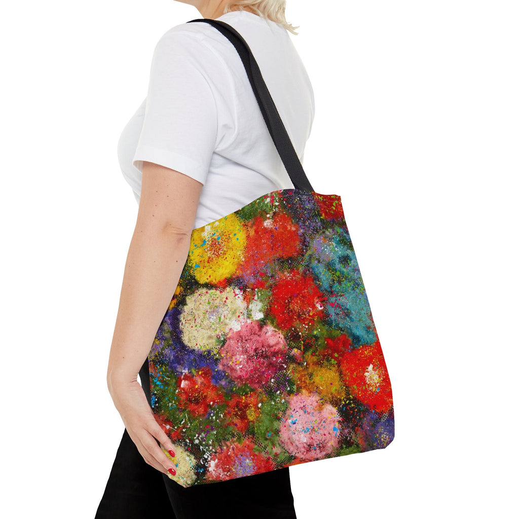 Floral Festival Tote Bag: Rainbow Abstract Psychedelic Rave Accessory