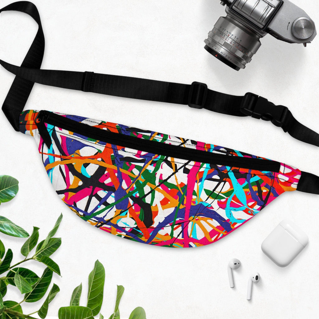 Abstract Paint Splatter Fanny Pack: Colorful Festival Crossbody Bag