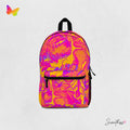 Abstract Festival Backpack: Groovy Pink Yellow Rave Bag
