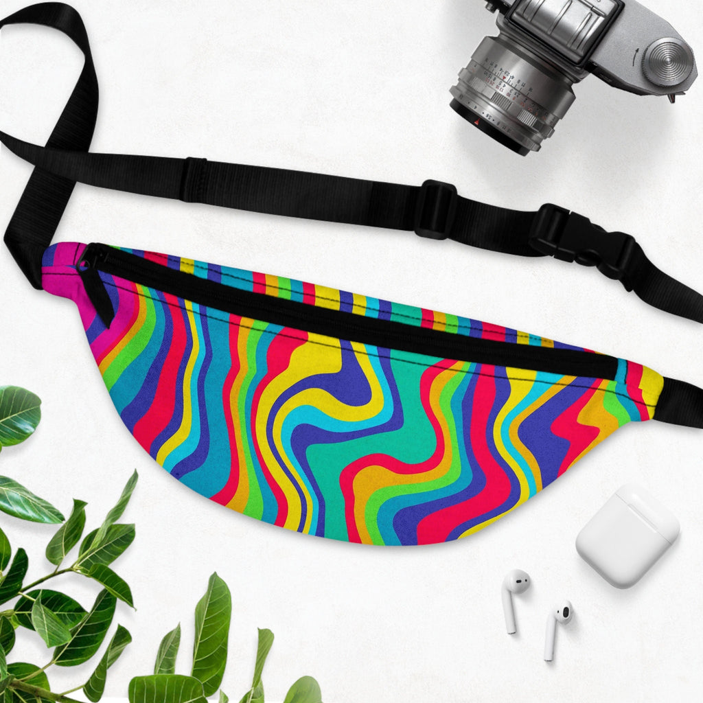 Rainbow Swirl Fanny Pack: Abstract Festival Waist Bag