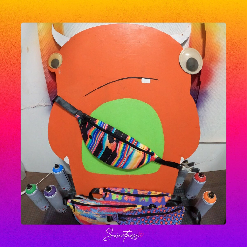 Rainbow Paint Drip Fanny Pack: Vibrant Festival Waist Bag