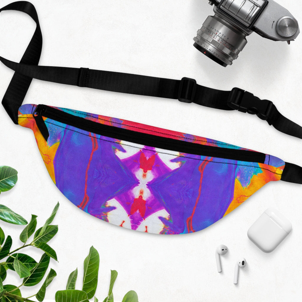 Psychedelic Festival Fanny Pack: Purple Yellow Rave Waist Bag